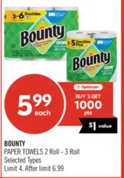 Shoppers Drug Mart BOUNTY PAPER TOWELS offer