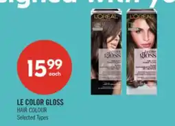 Shoppers Drug Mart LE COLOR GLOSS HAIR COLOUR offer