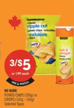 Shoppers Drug Mart NO NAME POTATO CHIPS (200g) or CRISPS (142 g - 150 g) offer