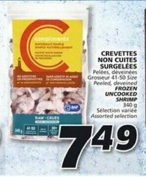 IGA Crevettes Non Cuites Surgelées offer
