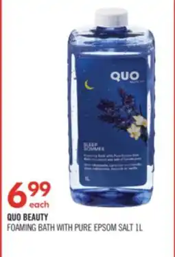 Shoppers Drug Mart QUO BEAUTY FOAMING BATH WITH PURE EPSOM SALT offer