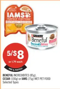 Shoppers Drug Mart BENEFUL INCREDIBITES (85g), CESAR (100g) or IAMS (75g) WET PET FOOD offer