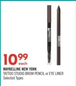 Shoppers Drug Mart MAYBELLINE NEW YORK TATTOO STUDIO BROW PENCIL or EYE LINER offer