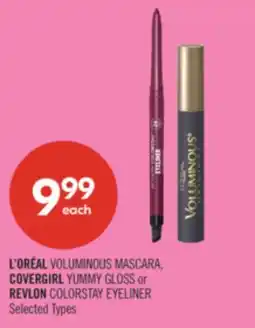 Shoppers Drug Mart L'ORÉAL VOLUMINOUS MASCARA, COVERGIRL YUMMY GLOSS or REVLON COLORSTAY EYELINER offer