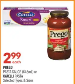 Shoppers Drug Mart PREGO PASTA SAUCE (645mL) or CATELLI PASTA offer
