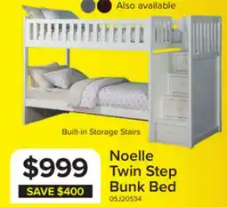 Leon's Noelle Twin Step Bunk Bed - White offer