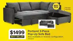Leon's Portland 3-Piece Sectional with Left-Facing Pop-Up Bed - Grey offer