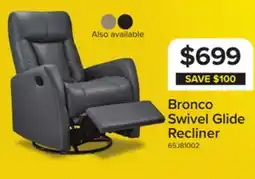 Leon's Bronco Swivel Glider Recliner - Dark Grey offer