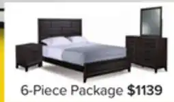 Leon's Fog 6-Piece Queen Bedroom Package - Grey, Black offer