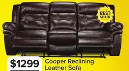 Leon's Cooper Leather Reclining Sofa - Brown offer