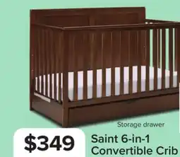 Leon's Delta Children Saint 6-in-1 Convertible Crib with Under Bed Storage Drawer - Chestnut offer