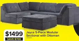Leon's Jayce 5-Piece Modular Sectional with Ottoman - Grey offer