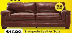 Leon's Stampede Leather Sofa - Chestnut offer