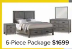 Leon's Copeland 6-Piece Queen Storage Bedroom Package - Wire-Brushed Grey offer