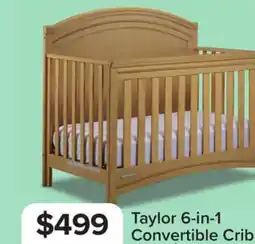 Leon's Delta Children Taylor 6-in-1 Convertible Baby Crib - Natural Sandstone offer