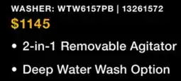 Leon's Whirlpool Volcano Black Top Load Washer (6.1 Cu Ft) - WTW6157PB offer