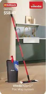 Walmart Vileda H2prO Flat Mop System offer