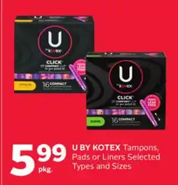 Rexall U BY KOTEX Tampons, Pads or Liners offer
