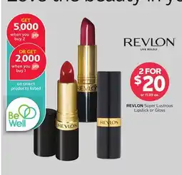 Rexall REVLON Super Lustrous Lipstick or Gloss offer