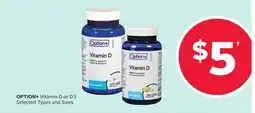 Rexall OPTION+ Vitamin D or D3 offer