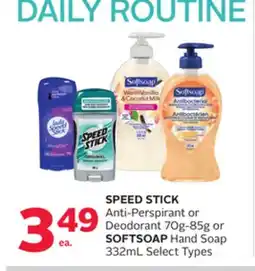 Rexall SPEED STICK Anti-Perspirant or Deodorant or SOFTSOAP Hand Soap offer