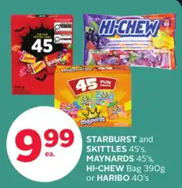 Rexall STARBURST and SKITTLES 45's, MAYNARDS 45's, HI-CHEW Bag 390g or HARIBO 40's offer
