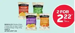 Rexall NOSH & CO. Potato Chips, Cheese Stix or Sour Cream & Onion Rings 130g-140g offer