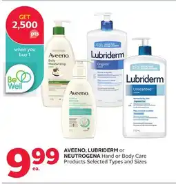Rexall AVEENO, LUBRIDERM or NEUTROGENA Hand or Body Care offer