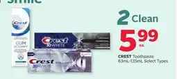 Rexall CREST Toothpaste offer