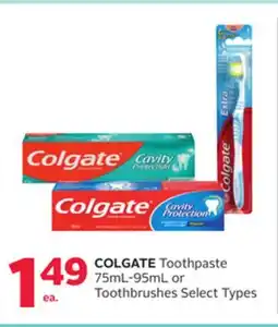 Rexall COLGATE Toothpaste 75mL-95mL or Toothbrushes offer
