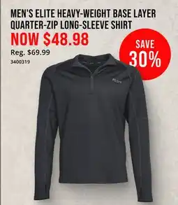 Cabela's MEN'S ELITE HEAVY-WEIGHT BASE LAYER QUARTER-ZIP LONG-SLEEVE SHIRT offer