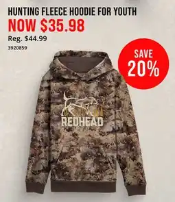 Cabela's HUNTING FLEECE HOODIE FOR YOUTH offer