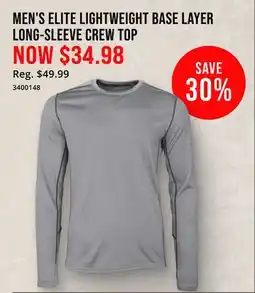 Cabela's MEN'S ELITE LIGHTWEIGHT BASE LAYER LONG-SLEEVE CREW TOP offer