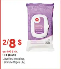 Pharmaprix LIFE BRAND Feminine Wipes offer