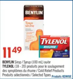Pharmaprix BENYLIN Sirop (100 mL) or TYLENOL (18 - 20) Cold Relief Products offer