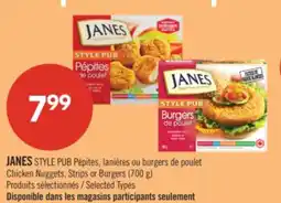 Pharmaprix JANES PUB STYLE Chicken Nuggets, Strips or Burgers offer