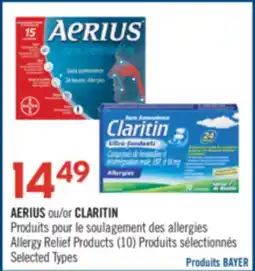 Pharmaprix AERIUS or CLARITIN Allergy Relief Products (10) offer