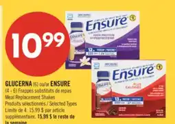 Pharmaprix GLUCERNA (6) or ENSURE (4 - 6) Meal Replacement Shakes offer