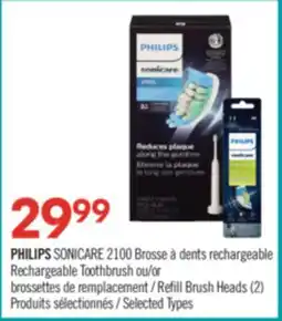 Pharmaprix PHILIPS SONICARE 2100 Rechargeable Toothbrush or Refill Brush Heads 2 offer