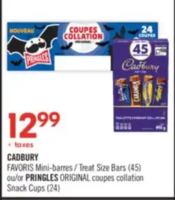 Pharmaprix CADBURY FAVORIS Treat Size Bars (45) or PRINGLES ORIGINAL Snack Cups (24) offer