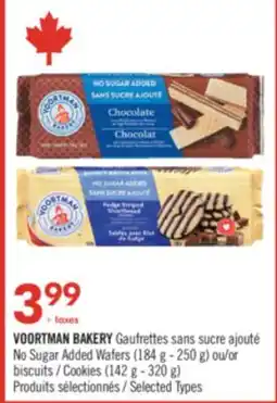 Pharmaprix VOORTMAN BAKERY No Sugar Added Wafers (184 g - 250 g) or Cookies (142 g - 320 g) offer