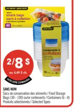 Pharmaprix NO NAME Food Storage Bags (30 - 100) or Containers (6 - 8) offer