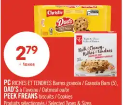 Pharmaprix PC RICHES ET TENDRES Granola Bars (5), DAD'S Oatmeal or PEEK FREANS Cookies offer