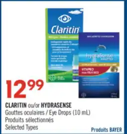 Pharmaprix CLARITIN ou HYDRASENSE Eye drops offer