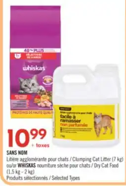 Pharmaprix NO NAME Clumping Cat Litter (7 kg) or WHISKAS Dry Cat Food (1,5 kg - 2 kg) offer