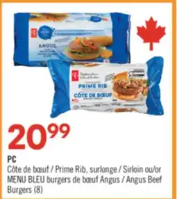 Pharmaprix PC Prime Rib or BLUE MENU Angus Beef Burgers (8) offer