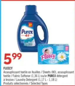 Pharmaprix FLEECY Sheets 80, Fabric Softener 1.36 L or PUREX Laundry Detergent 1.17 L - 1.18 L offer