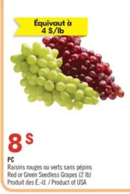 Pharmaprix PC Red or Green Seedless Grapes offer