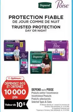 Pharmaprix DEPEND or POISE Incontinence Products offer