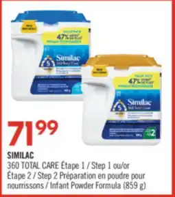 Pharmaprix SIMILAC 360 TOTAL CARE Step 1 or Step 2 Infant Powder Formula offer